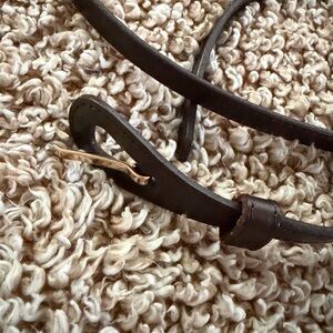 Brown Leather Belt with Gold Buckle